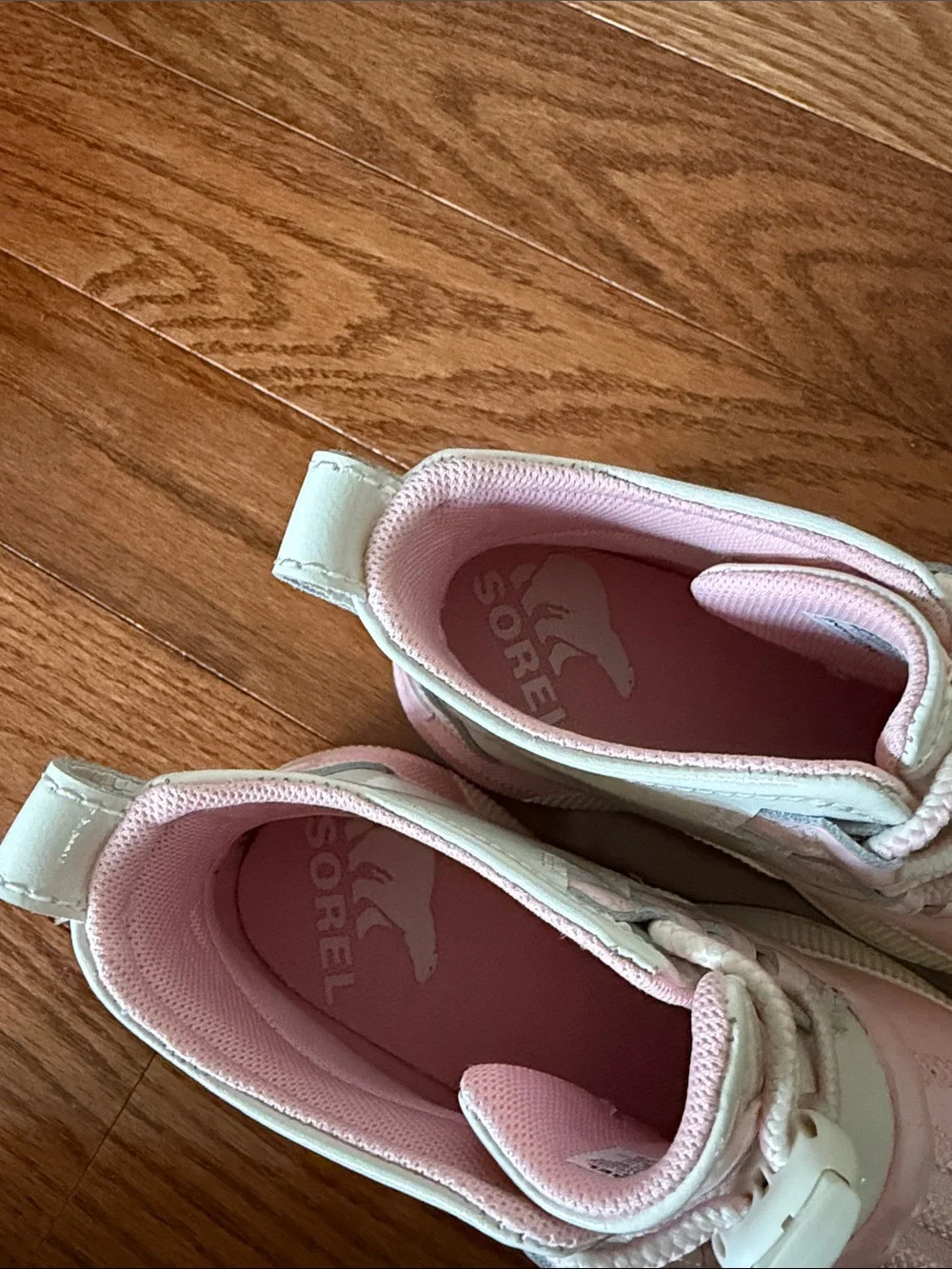 Sorel Kids Pink and Cream Waterproof Ankle Boots